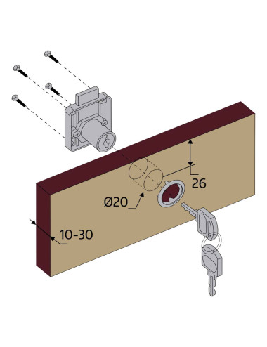 zamek meblowy GJM G138 - 5917