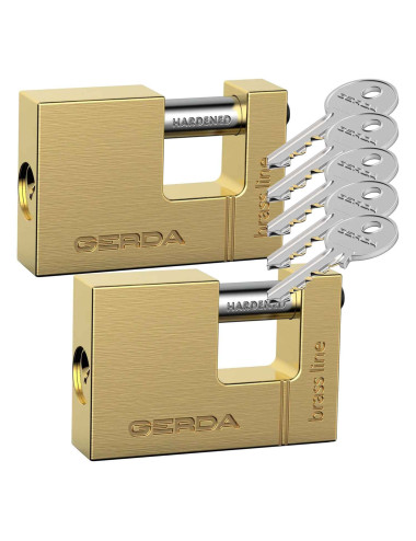 kłódki Gerda Brass Line 2 szt, mosiężne, trzpieniowe