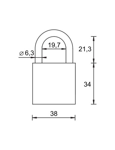 kłódka Yale YE11BR/38/124/1 żeliwna, brązowa