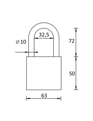 kłódka Yale Y111B/60/172/1/B żeliwna z przedłużonym pałąkiem, czarna