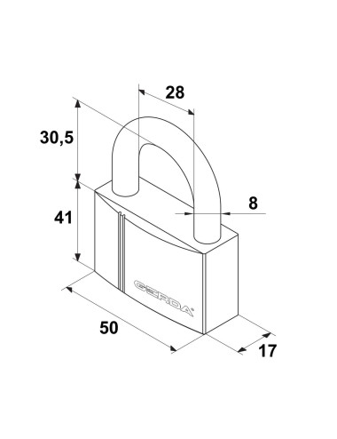 kłódka Gerda Alu Line aluminiowa