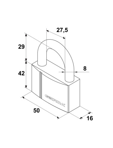 kłódka Gerda Stainless Line KNP S50 nierdzewna