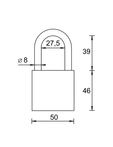 kłódka KELOP K100 CRS UNI nikiel system master key