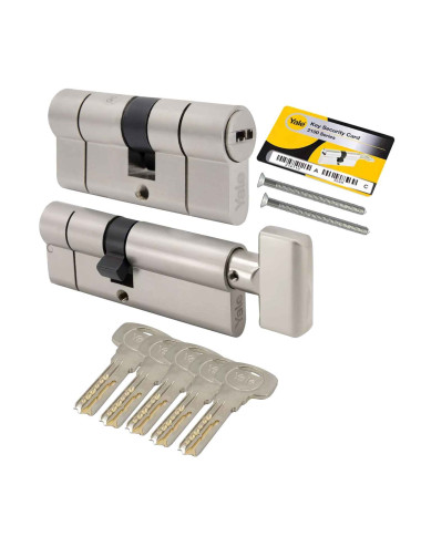 komplet wkładek Yale 2100 z bezpiecznym sprzęgłem nikiel