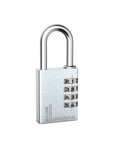 kłódka Gerda Alu Code KAS S40 SILVER, szyfrowa, srebrna