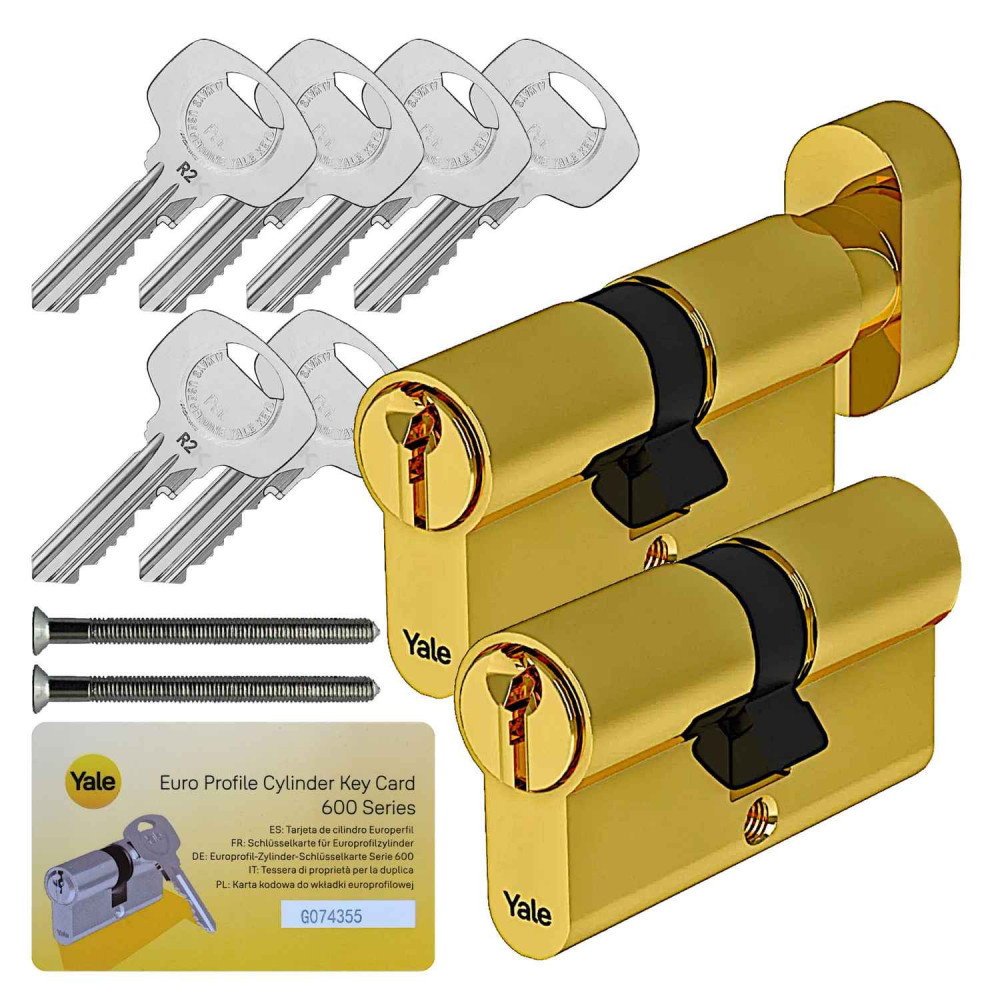 komplet wkładek Yale Y600 mosiądz