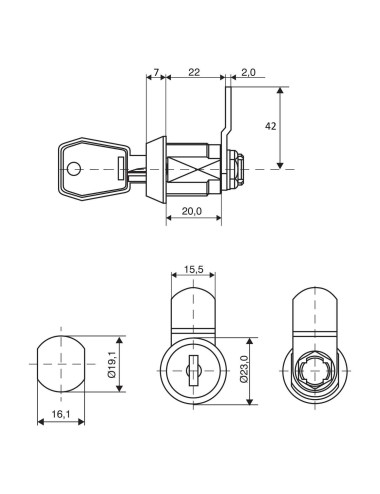 zamek KELOP X18B-22 master key