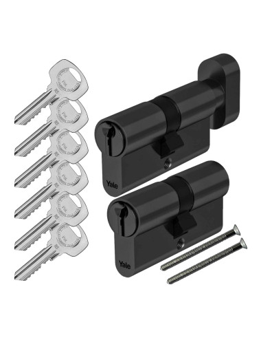 komplet wkładek Yale Y500 30/40 + 30/40G czarny