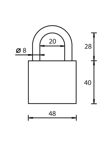 kłódka KELOP PAL 50 srebrna system jednego klucza
