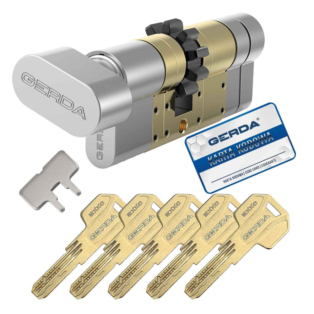 wkładka Gerda Exxo Smart modular z gałką i zębatką, nikiel satynowy