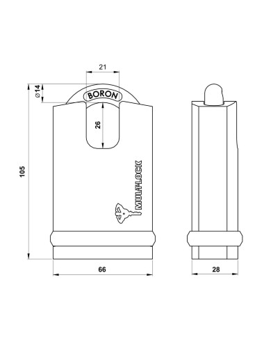 kłódka Mul-T-Lock MTL400 NE14H