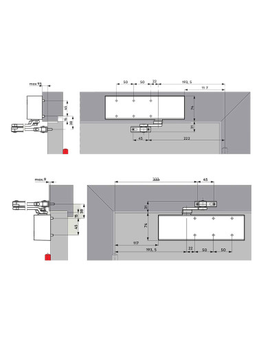 samozamykacz Dormakaba TS 71 z ramieniem, brązowy