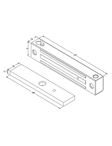 zwora elektromagnetyczna zewnętrzna IP67 Yale US06 270kg z czujnikiem Hall 12-24V