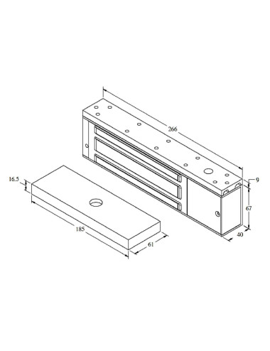 zwora elektromagnetyczna Yale US12 540kg z czujnikiem Hall oraz kontaktronem 12-24V