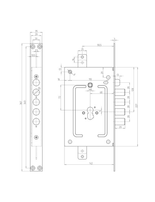 zamek CR 2650/28 PEN na wkładkę