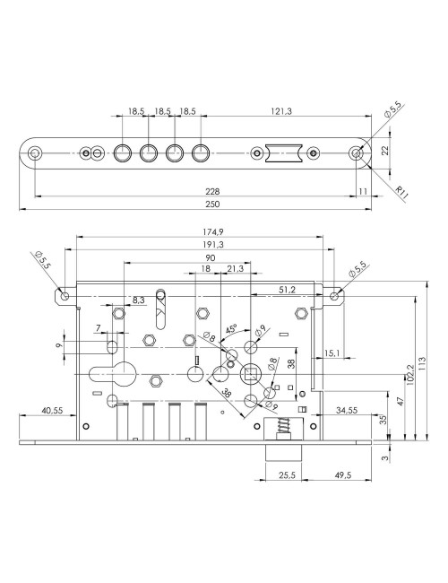 zamek Romus ROM 8 - Stark 2 - 90/50 zębatka