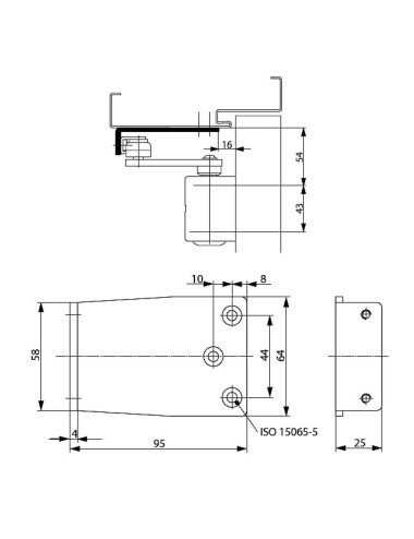 wspornik montażowy Assa Abloy A154 czarny, RAL 9005