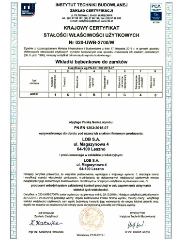 komplet wkładek Lob Ares...