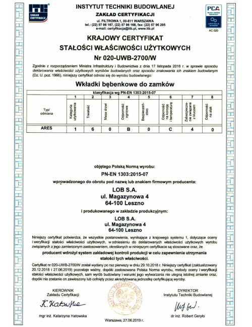 wkładka Lob Ares 30/30...