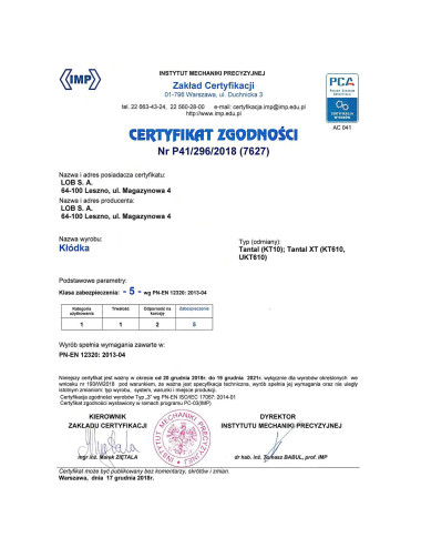 kłódka Lob Tantal XT KT610