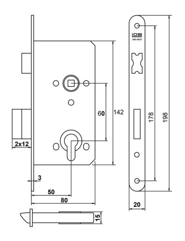 zamek Lob Z65B - 60/50 na...
