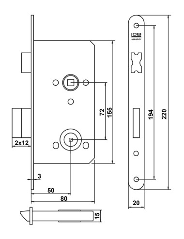 zamek Lob Z75C - 72/50 WC...