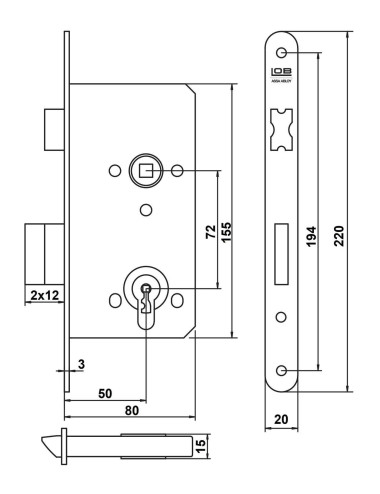 zamek Lob Z75Z - 72/50 na...