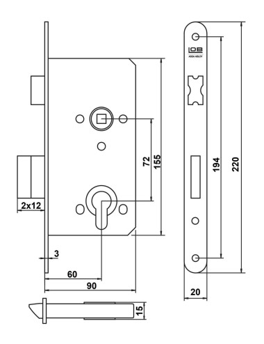 zamek Lob Z76B - 72/60 na...