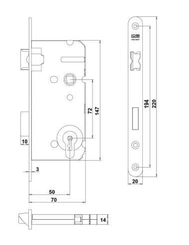 zamek Lob Z7BZ11P - 72/50...