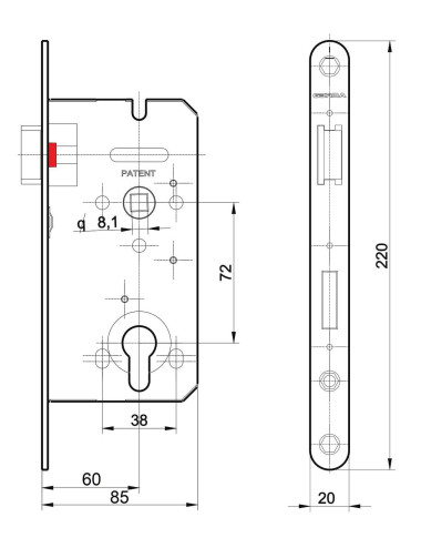 zamek Gerda ZW100 72/60 na...