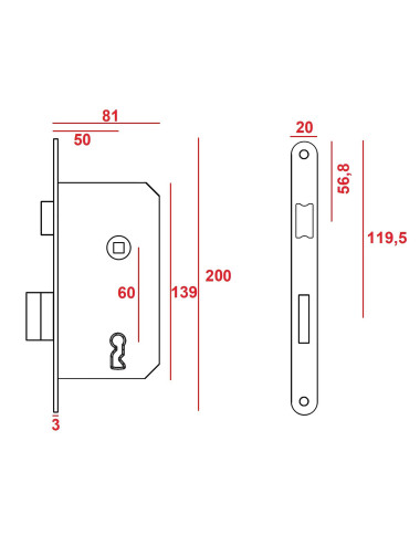 zamek Jania Z014 - 60/50 na...