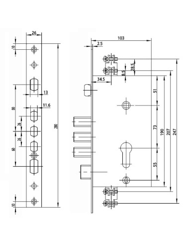 zamek główny do drzwi...