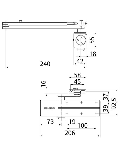 samozamykacz Assa Abloy DC140 z ramieniem czarny