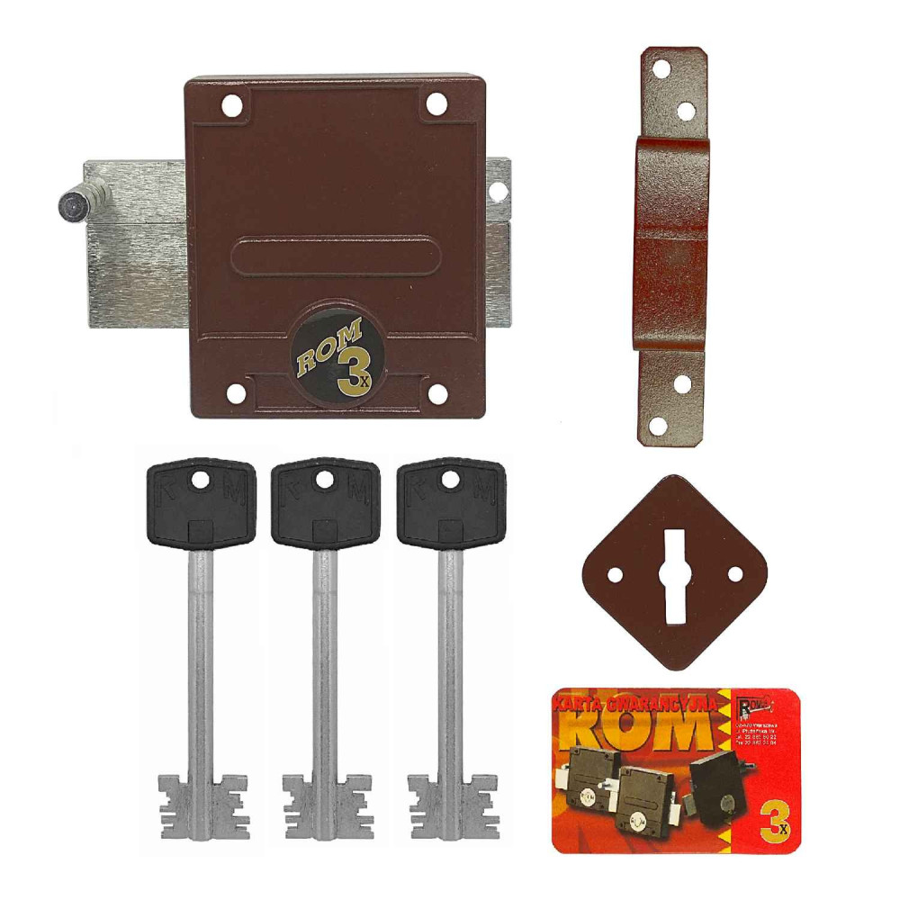 zamek nawierzchniowy Romus ROM 3x brązowy