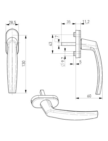 klamka Medos Glory 35/45...