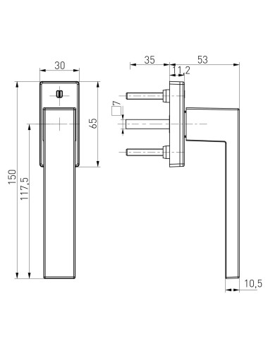 klamka Medos Dublin 35/45 RAL 9016 biała