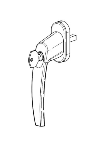 klamka Medos Victory 35/45 RAL 8019 brązowa z kluczem