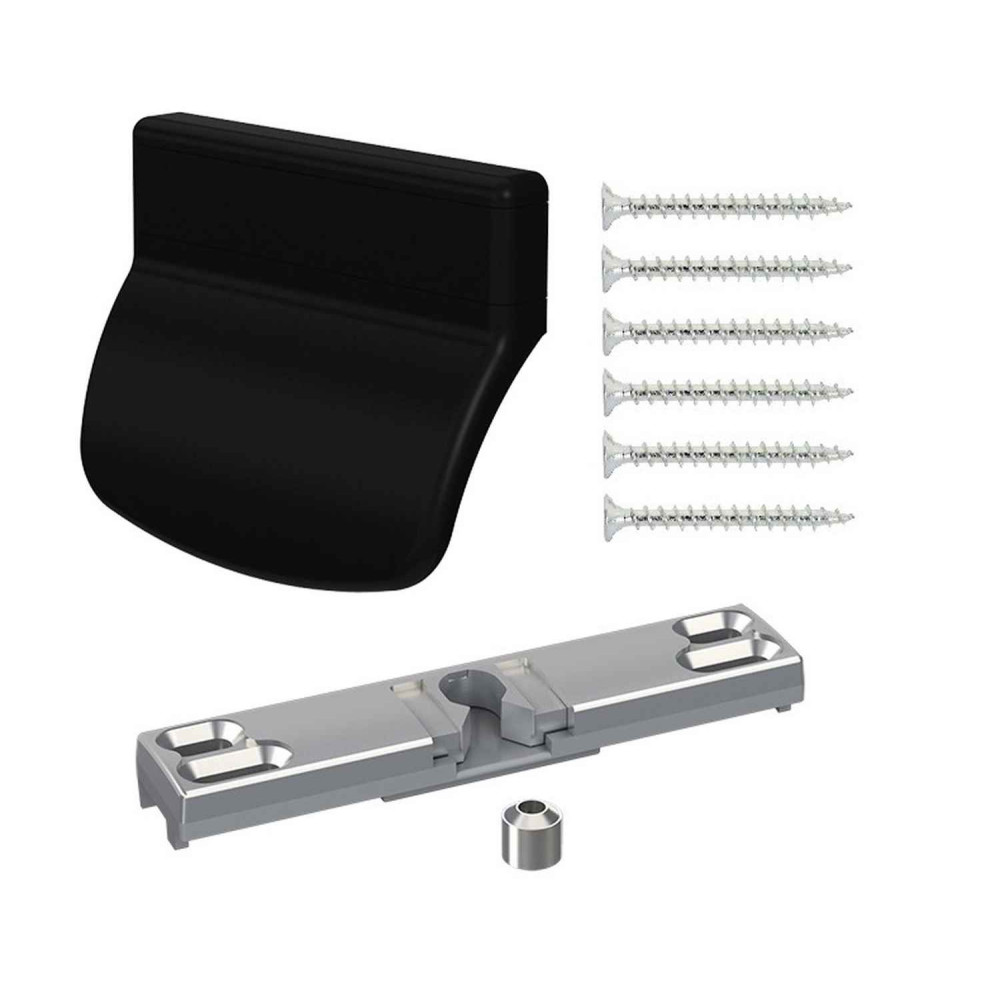 zatrzask balkonowy Medos Aluplast/Wital/Decco z pochwytem PCV RAL 9005M