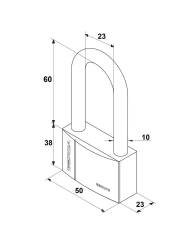 kłódka Gerda Secure KSWW S50H70 przedłużony pałąk