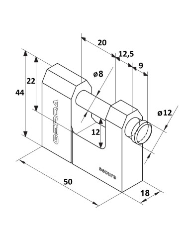 kłódka Gerda Secure KSWT T50 trzpieniowa