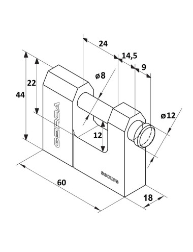 kłódka Gerda Secure KSWT T60 trzpieniowa