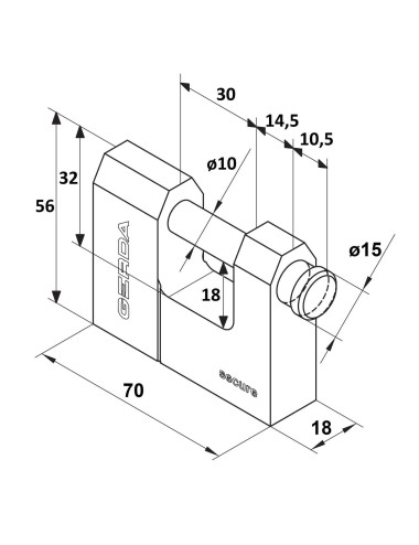 kłódka Gerda Secure KSWT T70 trzpieniowa