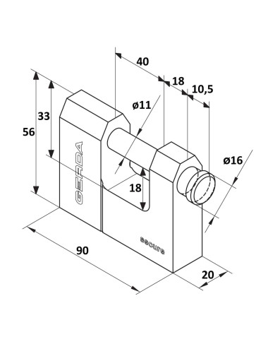 kłódka Gerda Secure KSWT T90 trzpieniowa