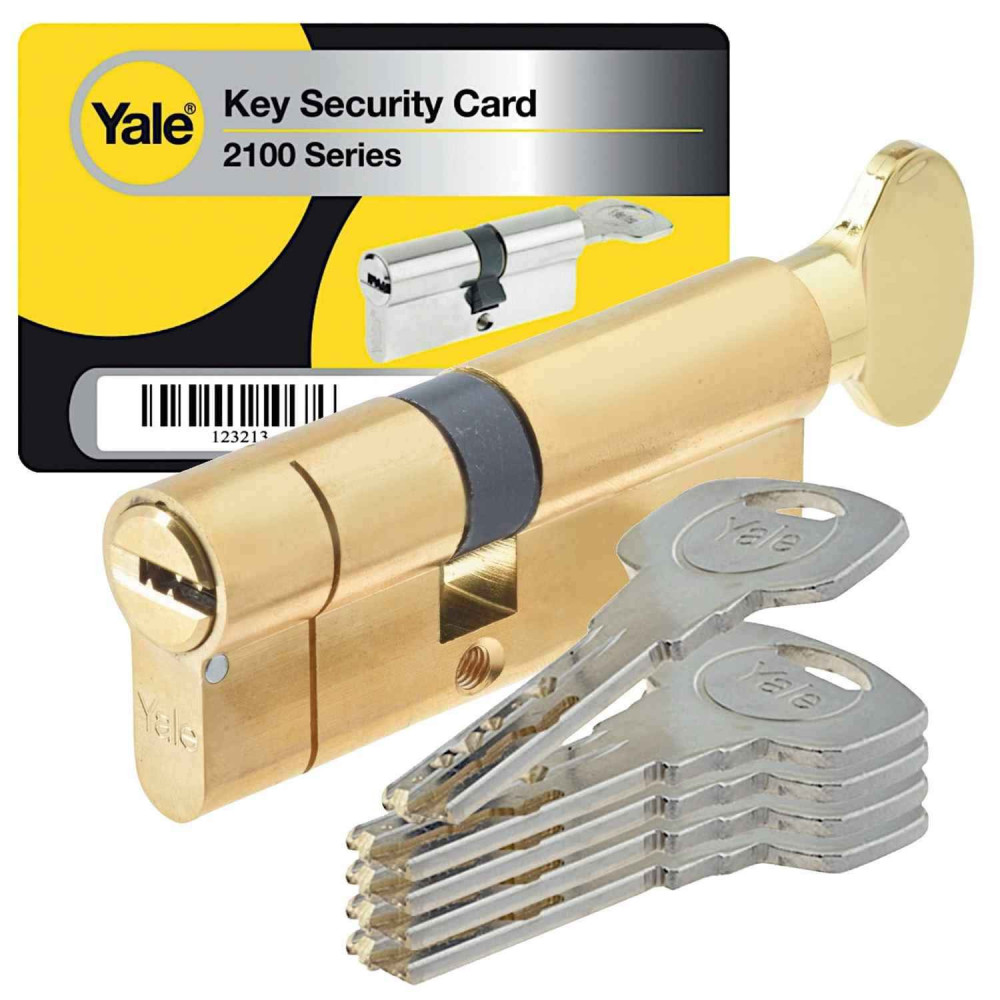 wkładka Yale 2100 30/35G z gałką mosiądz