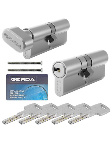 komplet wkładek Gerda Evo 30/35 + 30/35G z gałką nikiel
