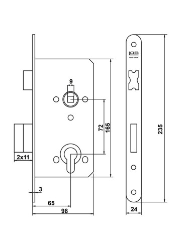 zamek Lob Z765 prawy