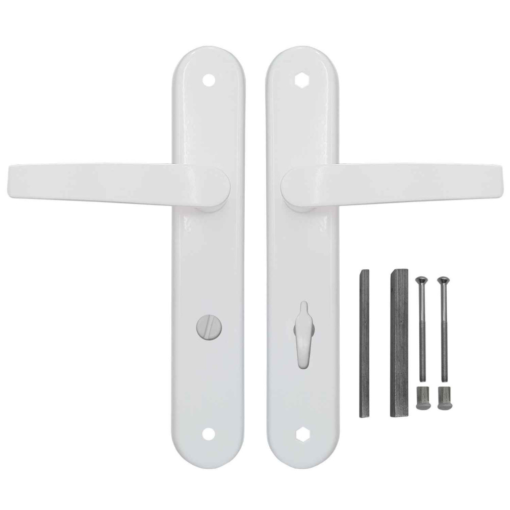 klamka Lob MKS-C72-10-11 biała, WC, długi szyld