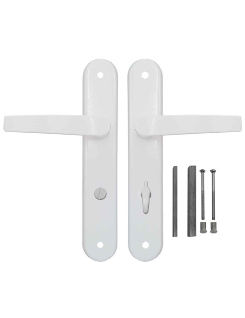 klamka Lob MKS-C72-10-11 biała, WC, długi szyld