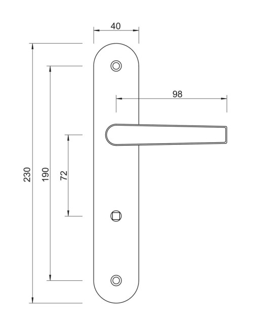 klamka Lob MKS-C72-10-11 biała, WC, długi szyld