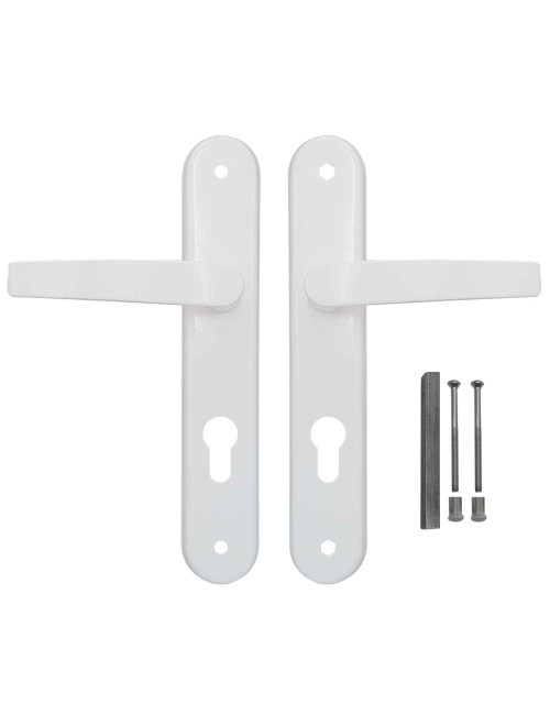 klamka Lob MKS-B72-10-11 biała, na wkładkę, długi szyld